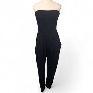 Chic Black Strapless Jumpsuit Size Medium‎